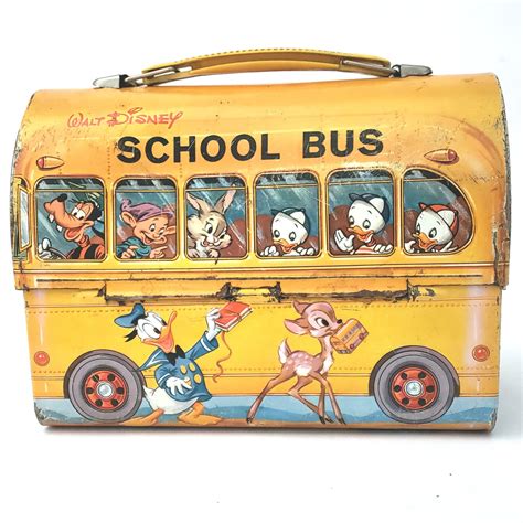 walt disney metal school bus lunch box|metal school bus lunch box.